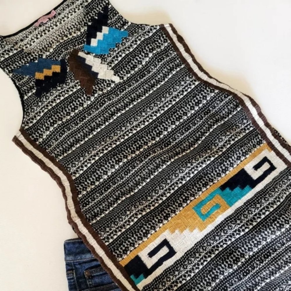 CALYPSO ST. BARTH - Tweed Embroidered Boho Tunic Size Small - Picture 10 of 13